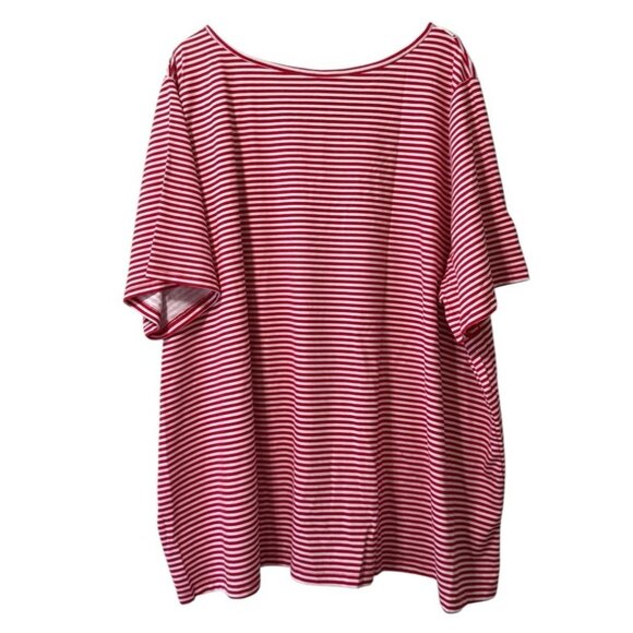 Woman Within Shirt Size 4X  Scoop Neck-Embroidered 34/36 Striped Career Beach - Picture 2 of 8